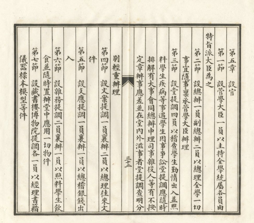 《欽定大學堂章程》中關于文案處機構和文案職位的相關內容