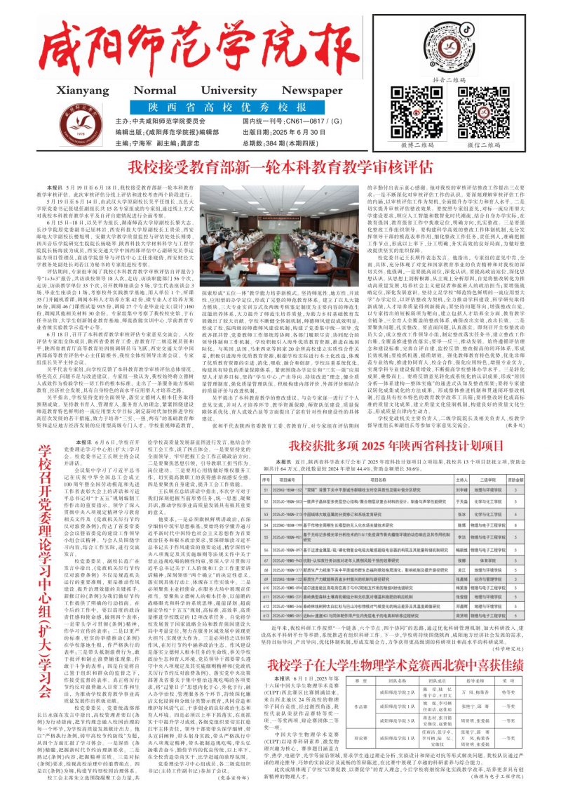 《咸阳师范学院报》